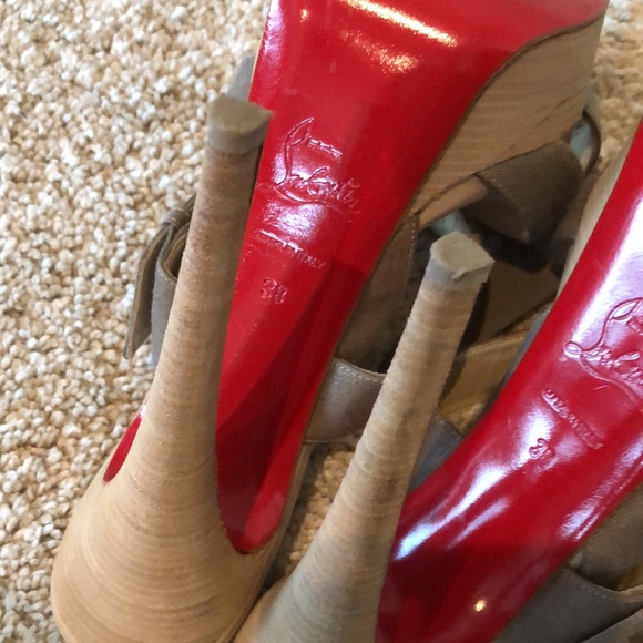 Christian Louboutin Tan Ankle Strap Sandals - Picture 6 of 8